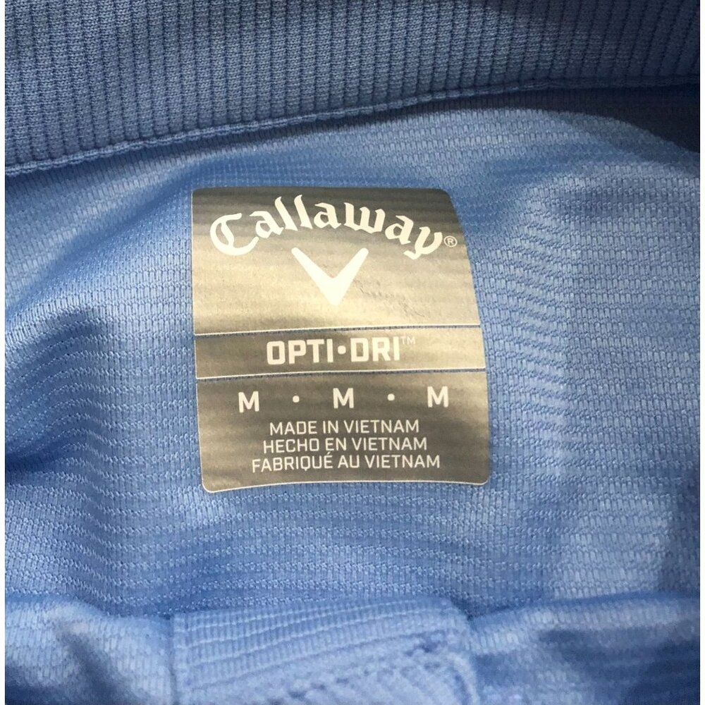 Callaway Opti Dry Mens Medium Blue Short Sleeve Golf Polo Shirt New with Tags - Picture 3 of 5